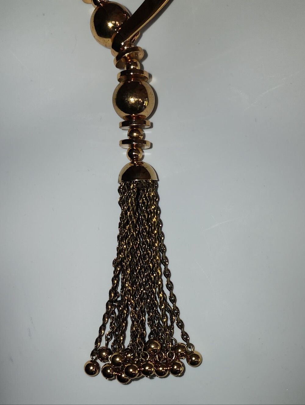 Stella & Dot Bianca Tassel Lariat Necklace in a Two-tone Gold & Bronze Finish. - Picture 9 of 11